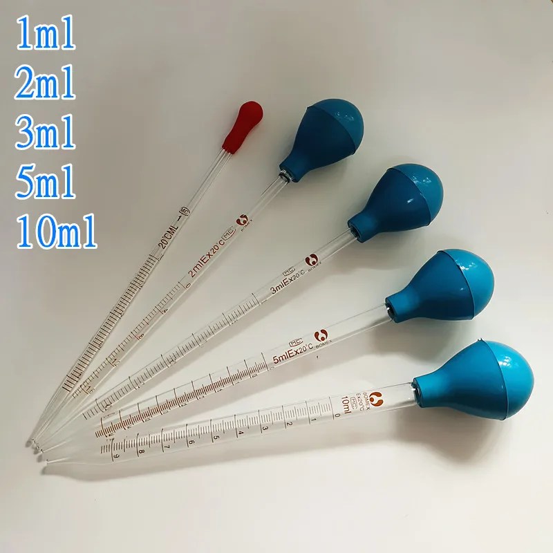 Ölçek hattı ile 2 adet 4 adet cam cam damlalık, kauçuk kafa ile kimyasal laboratuvar cam pipet