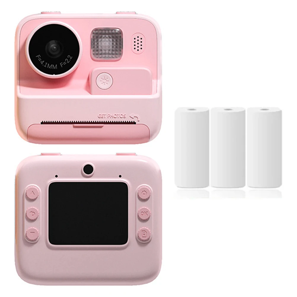 Çocuk kamera anında baskı HD 1080P termal baskı kağıdı sıfır mürekkep oyuncaklar hediyeler ile Selfie kamera noel/doğum günü/tatil