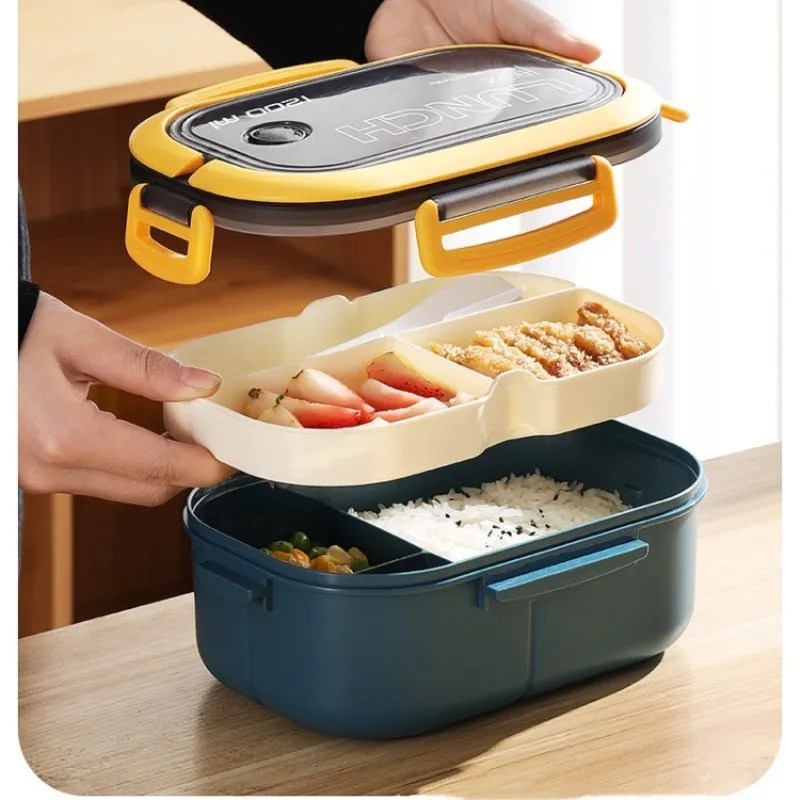 Çocuklar için sevimli yemek kabı bölmeler Microwae Bento Lunchbox çocuk çocuk okul açık kamp piknik gıda konteyner taşınabilir