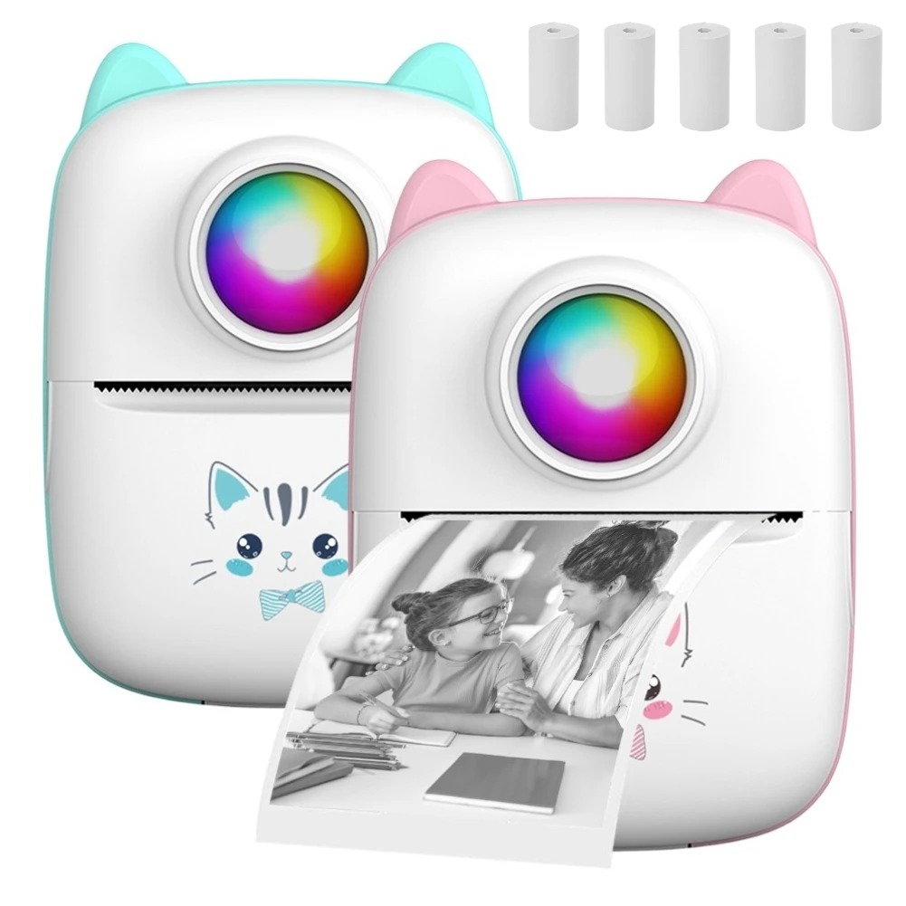 Çocuklar kamera anında baskı fotoğraf Mini dijital Video kamera çocuk eğitici oyuncaklar hediyeler Mini termal yazıcı kız erkek doğum günü