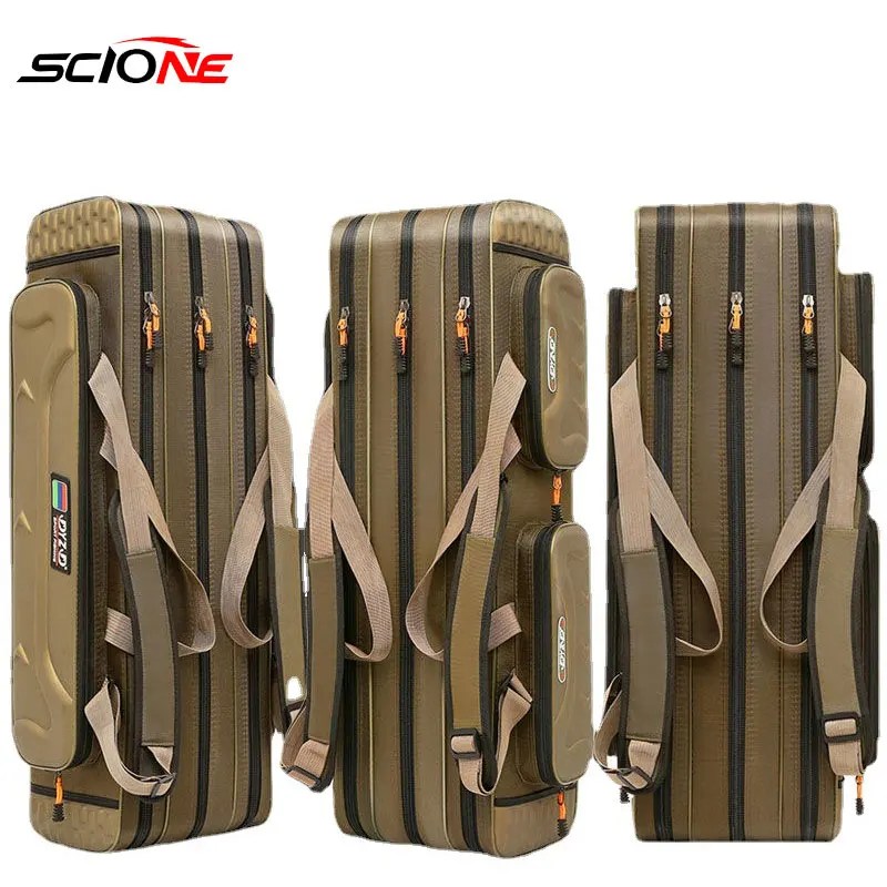 Çok fonksiyonlu olta çantası 2/3/4 katmanlar 80CM-130CM balıkçılık çanta 1680D Oxford balıkçılık Reel dişli saklama kutusu XA139G