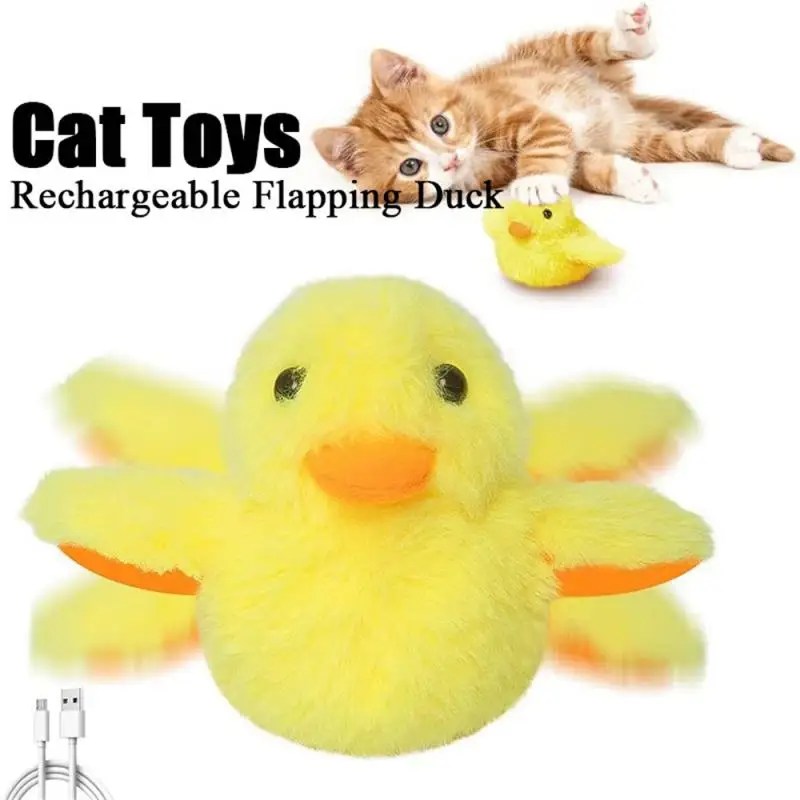 Çırparak ördek kedi oyuncaklar interaktif elektrikli kuş oyuncaklar yıkanabilir kedi peluş oyuncak Catnip titreşim sensörü ile kediler oyunu oyuncak yavru - Görsel 3