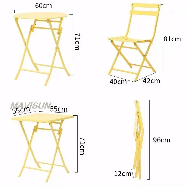 İskandinav Minimalist avlu balkon restoran masa ve sandalye katlanır masa ferforje katlanır tabure ev dış mekan mobilyası