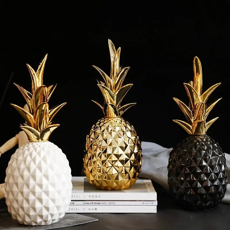 İskandinav işık lüks seramik ananas altın yaratıcı ev oturma odası sundurma modeli odası yumuşak dekorasyon düğün hediyesi dekor