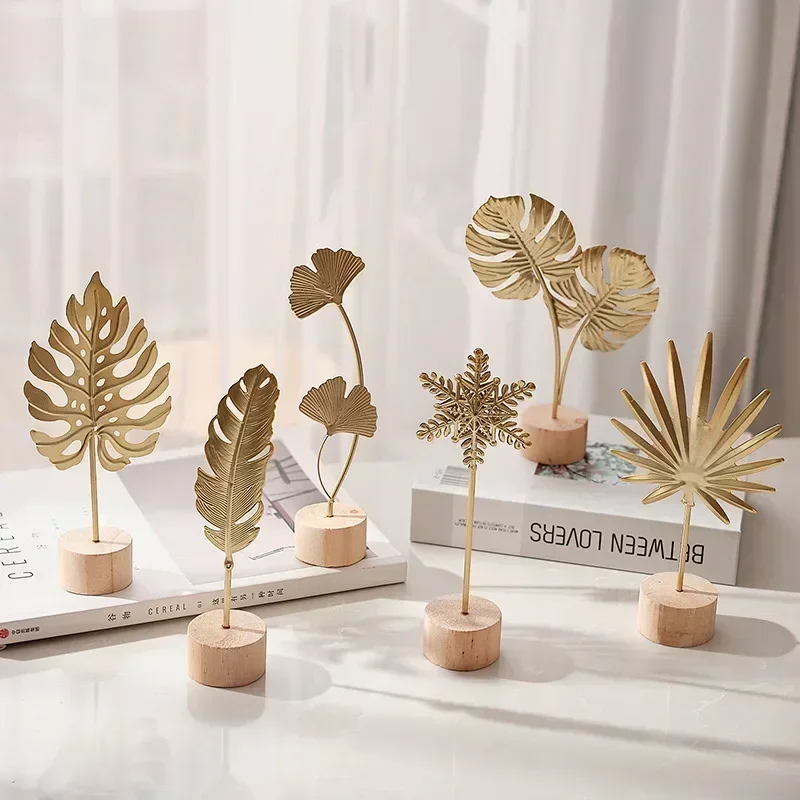 İskandinav tarzı demir sanat Ginkgo yaprak dekorasyon yaratıcı ev oturma odası giriş ve şarap dolap ışığı lüks Metal el sanatları