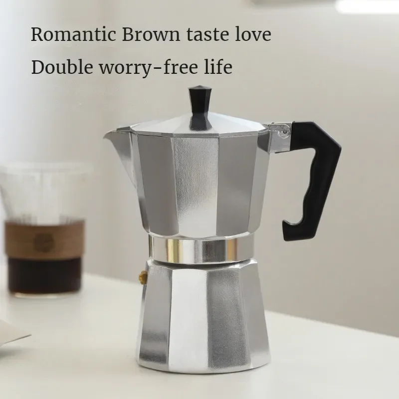 İtalyan Italian kahve makinesi, Milano Stovetop Espresso makinesi Espresso Pot, sekizgen alüminyum soba üst cezve, Milano tera tera Pot