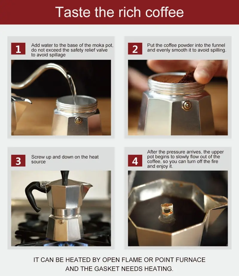 İtalyan tipi kahve makinesi alüminyum Espresso Espresso Percolator Pot kahve makinesi Pot Pot Espresso Shot makinesi Espresso makinesi - Görsel 5